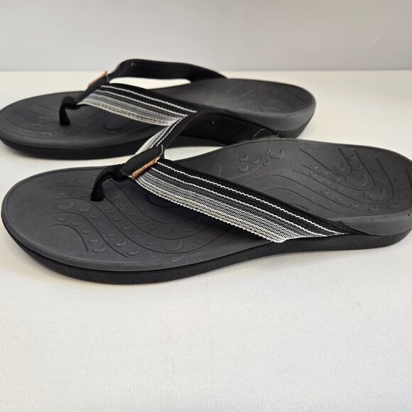 ERGOfoot Orthotic Flip Flops High Arch Support  Black Ombre Unisex Sz 42 - Picture 3 of 10